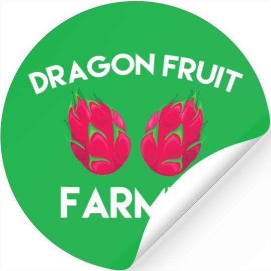 Dragon Fruit Farmer Outfit Love Tropical Food Stickers