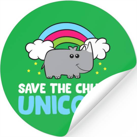 Save The Chubby Unicorn Rhinoceros Cute Rhino Stickers