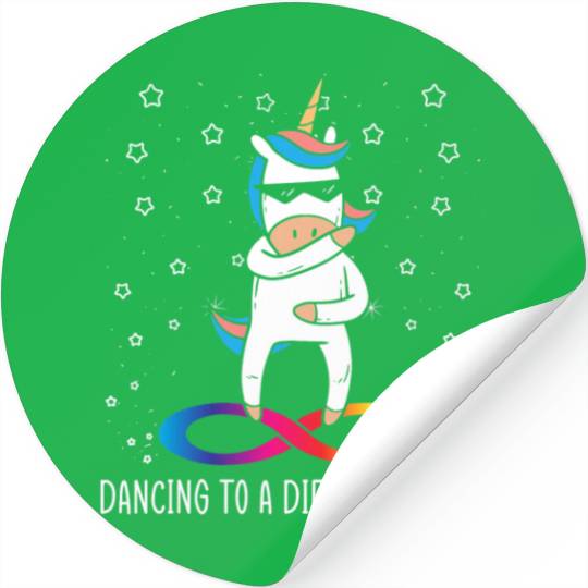Dancing To A Different Beat Neurodiversity Unicorn Stickers