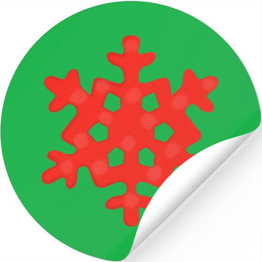 Red Snowflake Stickers