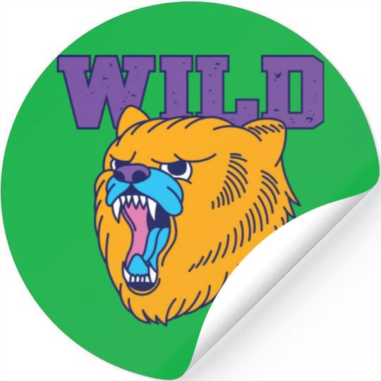 The fierce wild bear old school style Stickers