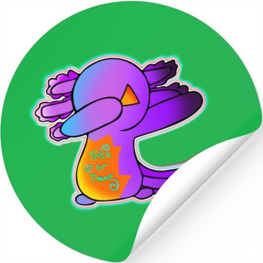 Jack O Lantern Axolotl Halloween Trick Or Treat 1 Stickers