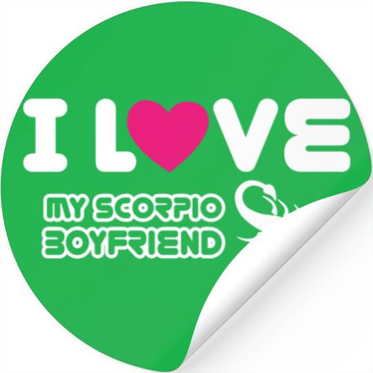I Love My Scorpio Boyfriend Stickers