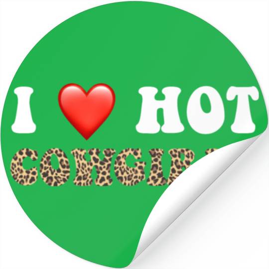 I Love Hot Cowgirls, Animal Print, Rodeo Design Stickers