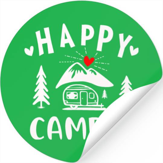 Happy Camper, Camping Stickers For Women Men Kids