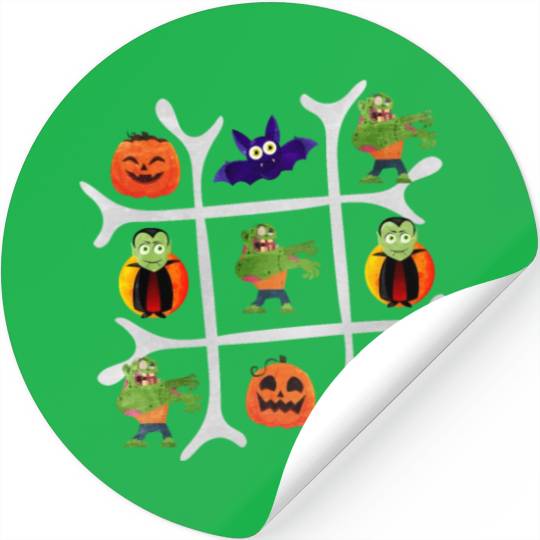 Tic Tac Toe Zombie Wins Stickers