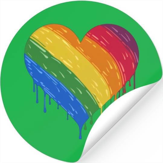 LGBTQ+ Love: Rainbow Heart for Lesbian, Gay, Stickers