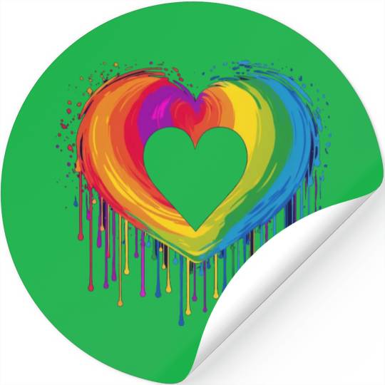 United Love: LGBT Rainbow Heart, Supporting All Stickers