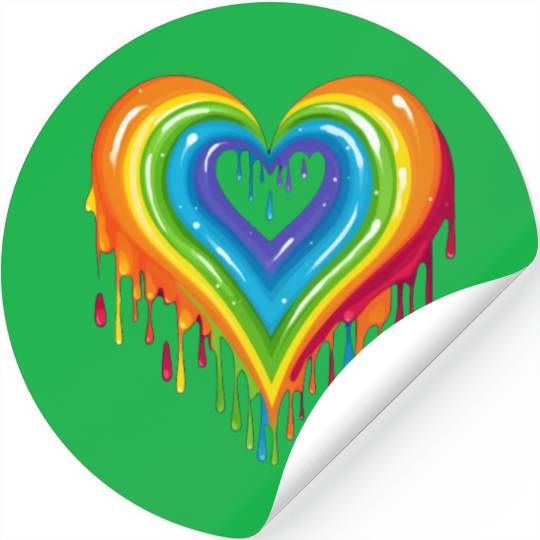 Queer Pride: Colorful Heart for LGBT, Supporting Stickers