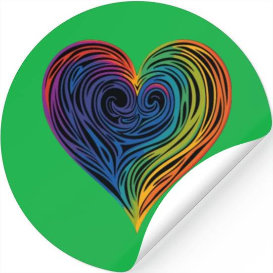 Pride & Joy: Rainbow Heart, Embracing LGBT Love & Stickers