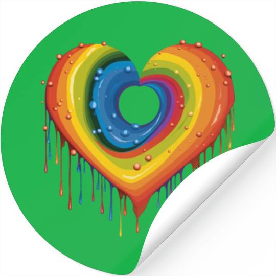 Prideful Heart: Colorful LGBT Love for Everyone Stickers