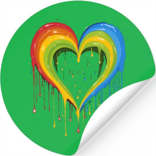 Love is Universal: LGBTQ+ Rainbow Heart, Stickers