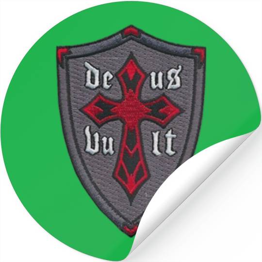 Deus Vult Cross on Shield Stickers