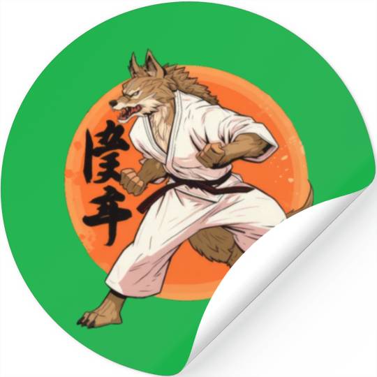 Karate Wolf Martial Arts Wolf Design Stickers