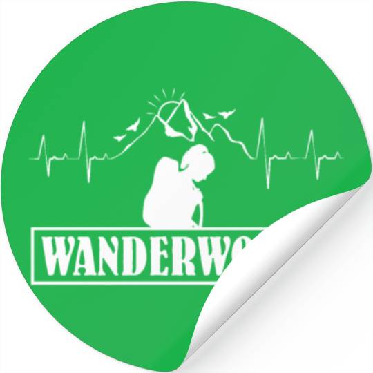 Wanderwoman Mountaineering Hiking Women Stickers