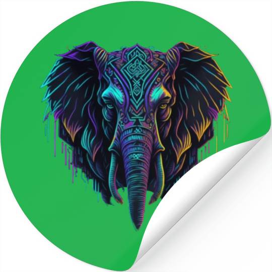 Neon Elephant Stickers