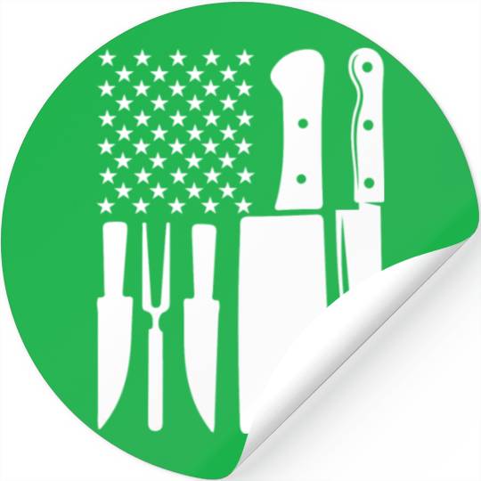 Chef Usa Flag Stickers