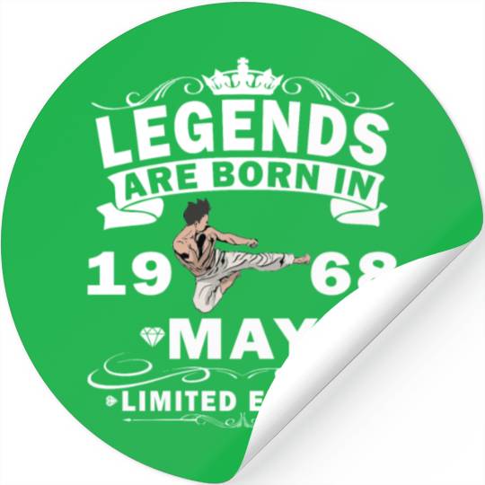 Karate Fighter Fighter Birthday May 1968 MMA Stickers