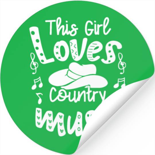 Funny Music Lover This Girl Loves Country Musicwes Stickers
