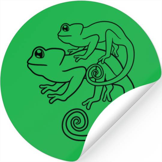 child mom daddy family cub baby chameleon iguana l Stickers