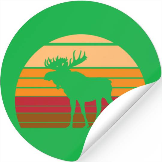 Moose Sunset Animal Stickers
