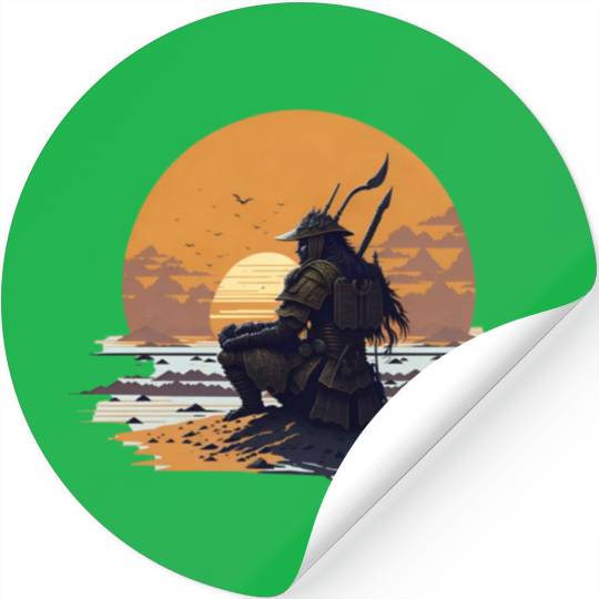 Samurai Sunrise Stickers