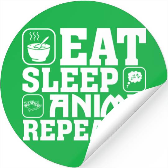 Eat Sleep Anime Repeat Kawaii Otaku Manga Japan Fa Stickers
