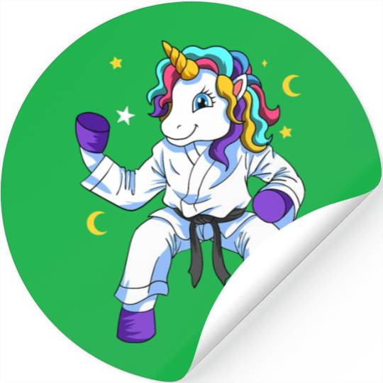Karate Black Belt Unicorn Lover Japanese Martial Stickers