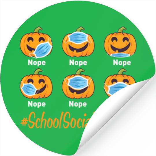 Funny Halloween School Social Worker Pumpkin Stickers