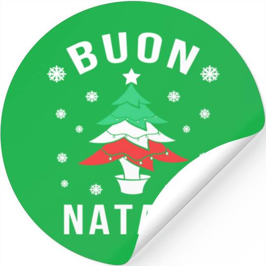 Italian Flag Tree Buon Natale Stickers