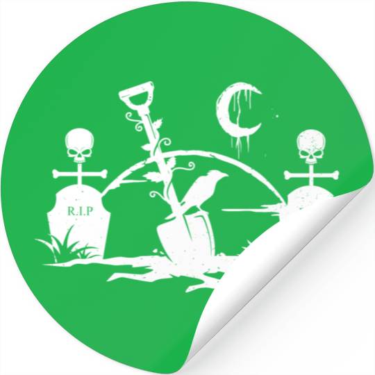 Gothic Graveyard Vintage Crow Lover Skull Fanatic Stickers