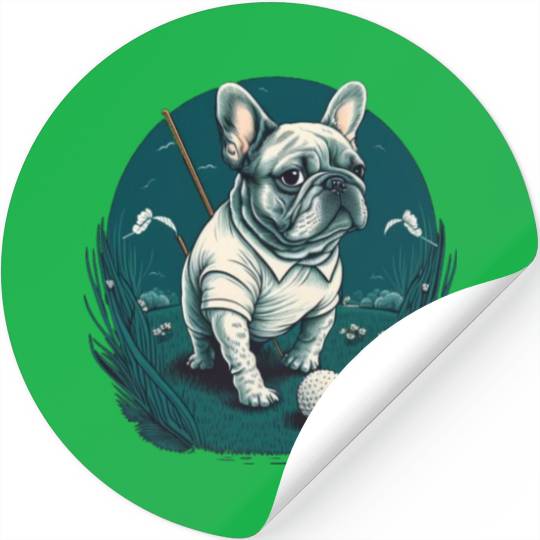French Bulldog | Golf Sport Player Cute Frenchie Stickers