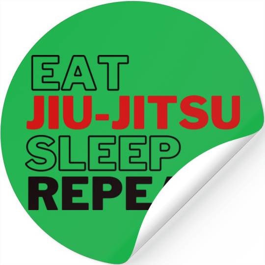 Funny Eat Jiu Jitsu Sleep Repeat Stickers
