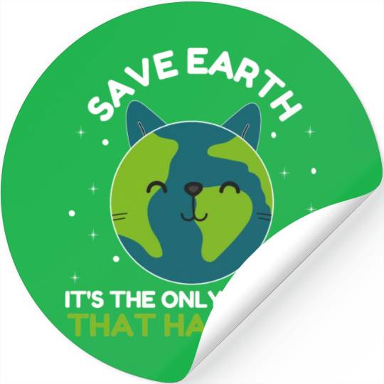World Earth Day Anniversary Cat Lover Stickers