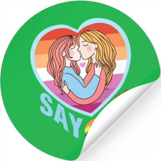 Say Gay Lesbian Couple Stickers