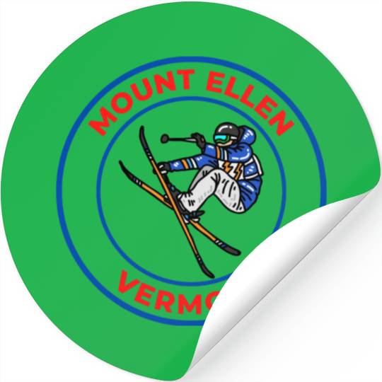 Retro Cool Skiing in Mount Ellen Vermont Souvenir Stickers