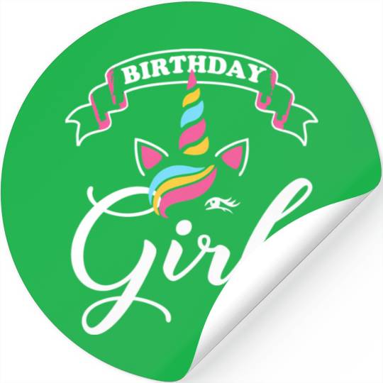 Rainbow Unicorn Happy Party Stickers