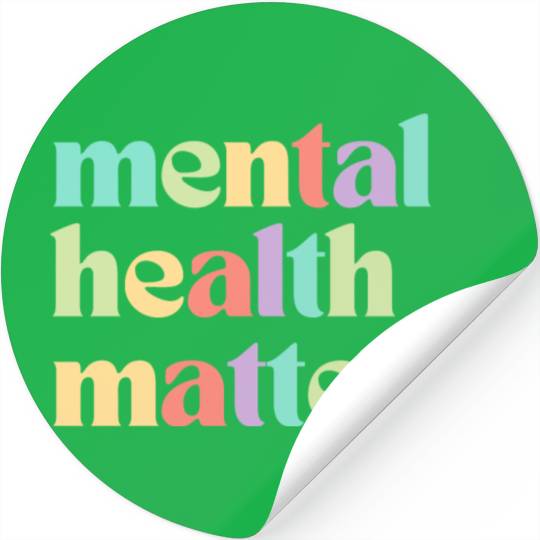 Mental Health Matters | Retro Quote Mixed Peach Stickers