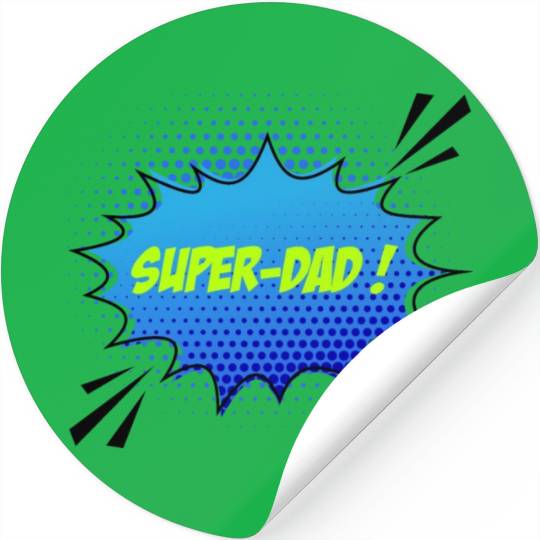 Super-dad, super-hero. Best dad. Father's day. Stickers