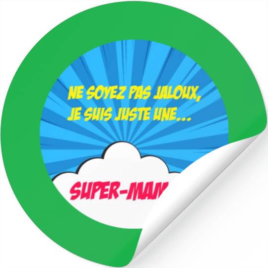 Super-mom super-hero. Best mom Mother's day Comics Stickers