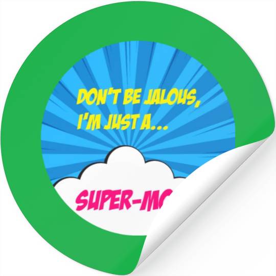 Super-mom super-hero. Best mom Mother's day Comics Stickers