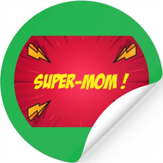 Super-mom super-hero. Best mom Mother's day Comics Stickers