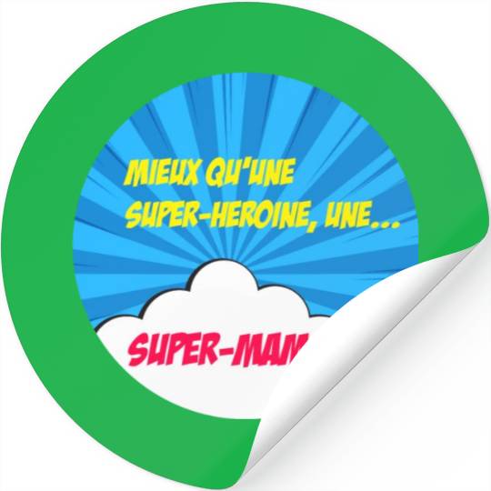 Super-mom super-hero. Best mom Mother's day Comics Stickers