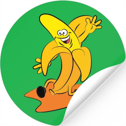 funny running banana Stickers