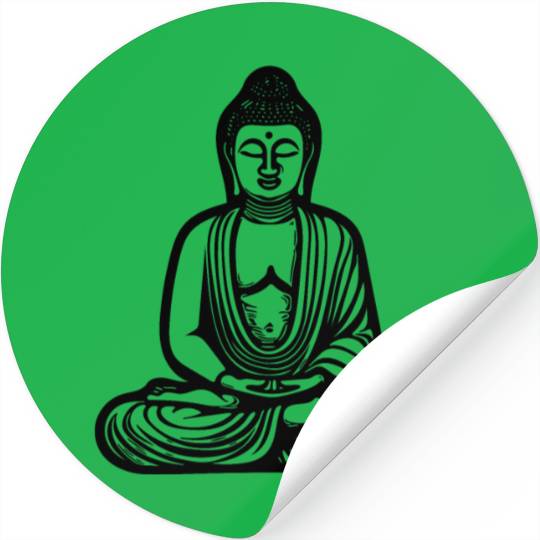 Deep Meditation Buddha Portrait Spiritual Nature Stickers
