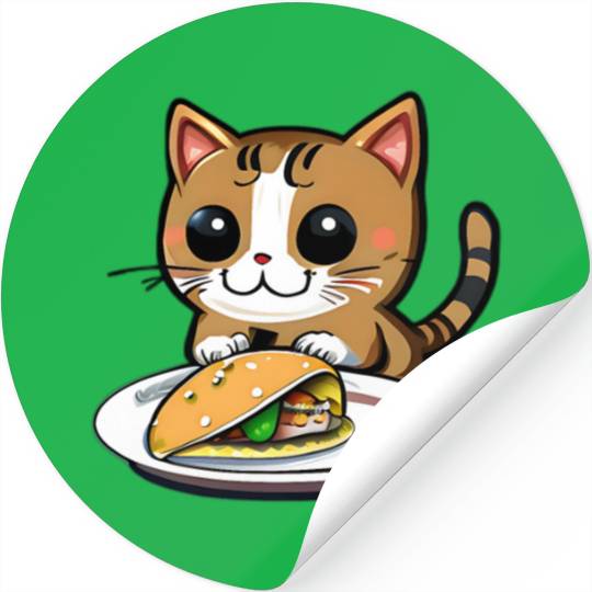 Cute Cat and Taco: A Playful Combination for Your Stickers
