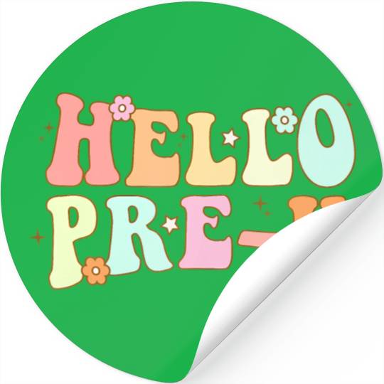 Hello Pre-k Back To School Retro Teacher Student Stickers
