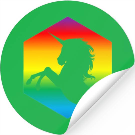Rainbow Unicorn d20 Silhouette | TTRPG Pride Stickers