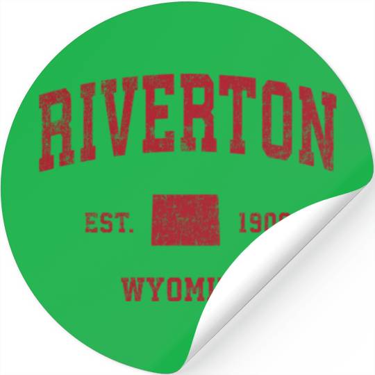 Riverton Wyoming Wy Sports Red Print Stickers
