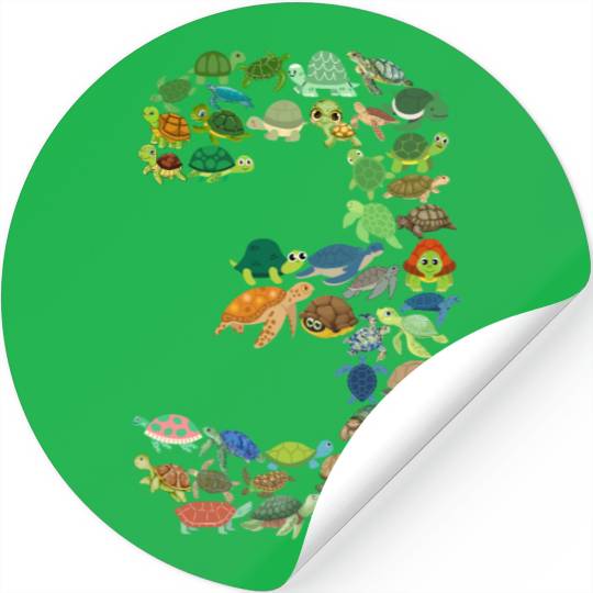 3rd Birthday Sea Turtle Tortoise Theme 3 Year Old Stickers